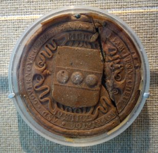 William Penn clay seal, 1699, for Peirce land grant - Heritage Exhibit - Longwood Gardens - DSC00923