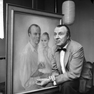 Wim G S Schuhmacher (schilder) 28-2-1964 70 jaar, een van zijn zelfportretten , Bestanddeelnr 916-0887