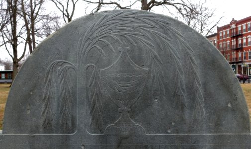 Willow and urn on a gravestone - Memorial Cemetery - Westborough, Massachusetts - DSC04997