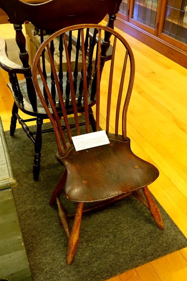 Windsor chair, c. 1850, wood - Old Colony History Museum - Taunton, Massachusetts - DSC03849