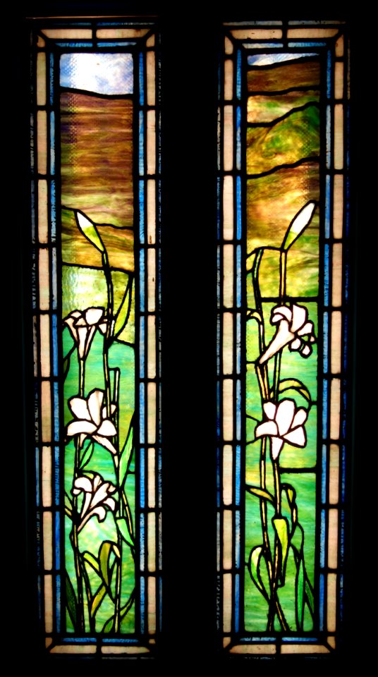 Windows by Louis Comfort Tiffany, Tiffany Glass and Decorating Company, c. 1890, leaded glass - New Britain Museum of American Art - DSC09666