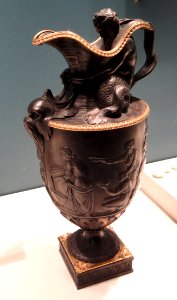 Wine and Water Ewer, 1780-1785, Wedgwood Pottery, Burslem, modeled by John Flaxman Sr., black basalt and gilt metal mounts - Art Institute of Chicago - DSC09816
