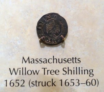 Willow Tree Shilling, Massachusetts, 1652 (struck 1653-1660) - National Museum of American History - DSC00183