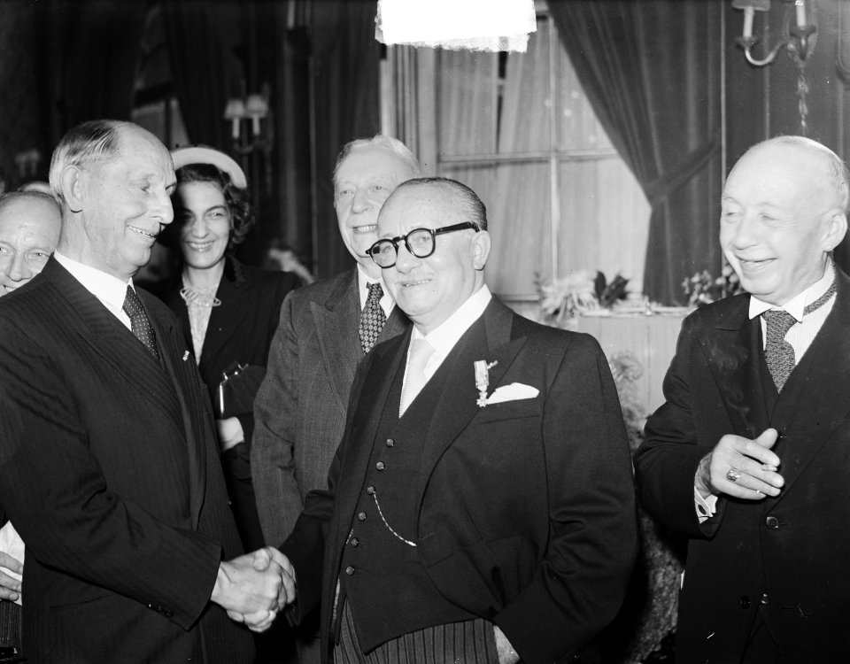 Willy Muller 50 jaar bij film receptie, Bestanddeelnr 903-6282