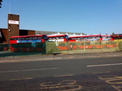 Willesden - Bus garage seen from Pound Lane
