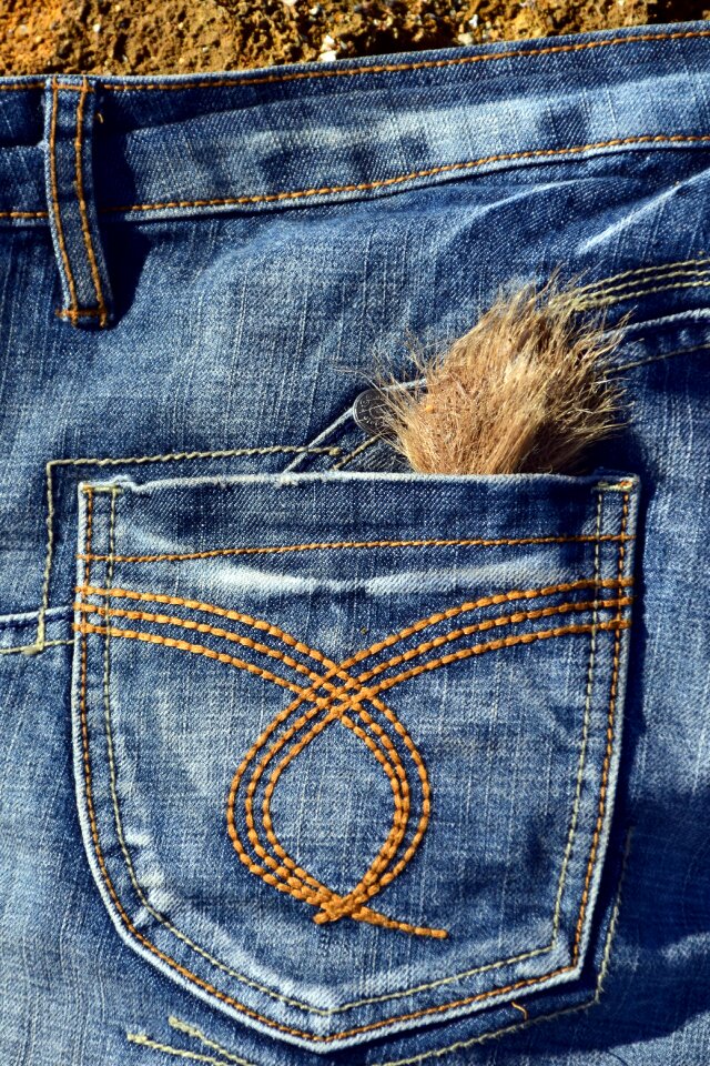 Close up jeans pocket pants