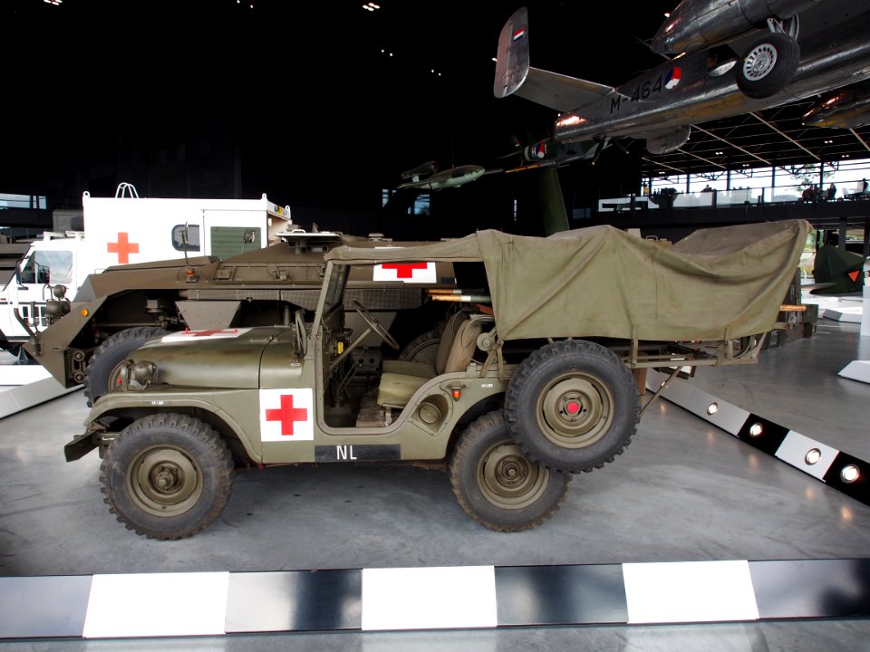 Willys Nekaf ambulance jeep in the National Military Museum in Soesterberg