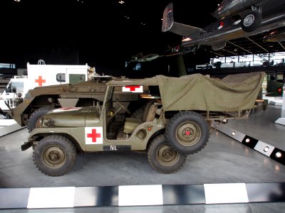 Willys Nekaf ambulance jeep in the National Military Museum in Soesterberg