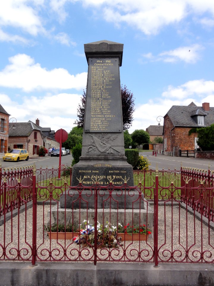 Wimy (Aisne) monument aux morts