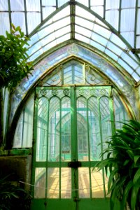 Winter Garden doorway - Laeken Royal Greenhouses - Royal Castle of Laeken - Brussels, Belgium - DSC07490