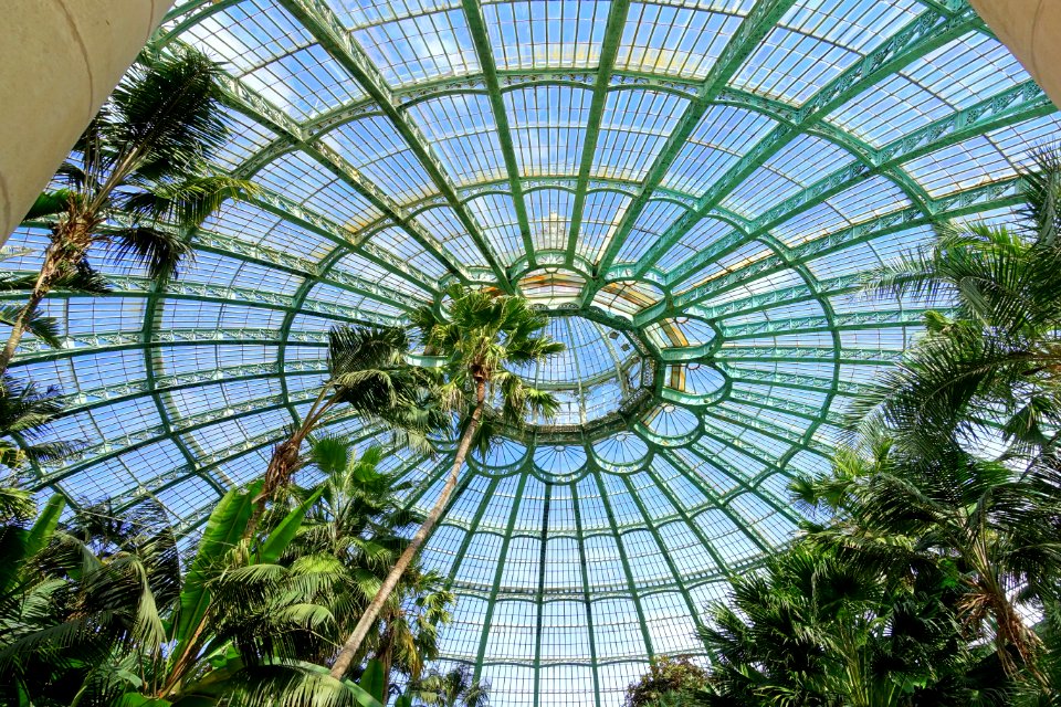 Winter Garden dome interior - Laeken Royal Greenhouses - Royal Castle of Laeken - Brussels, Belgium - DSC07502