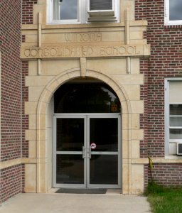 Winona (Kansas) Consolidated School SE entrance 2