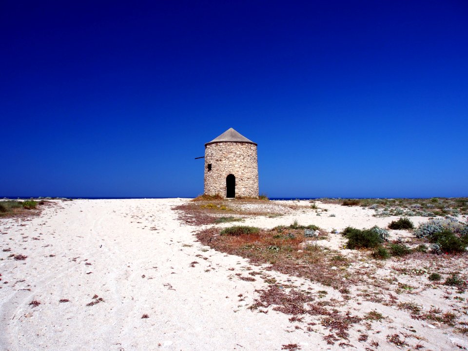 Windmill on Levkas beach, pic2