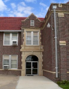 Winona (Kansas) Consolidated School SW entrance 1