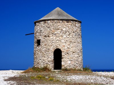 Windmill on Levkas beach, pic1