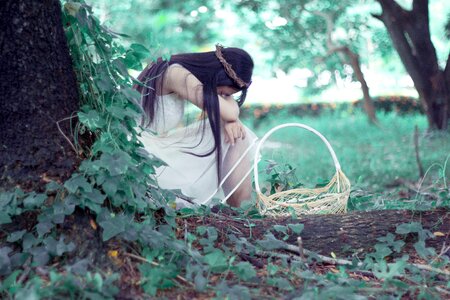Lost in the forest beautiful girl girl vietnames
