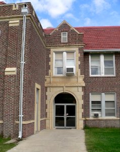 Winona (Kansas) Consolidated School SE entrance 1