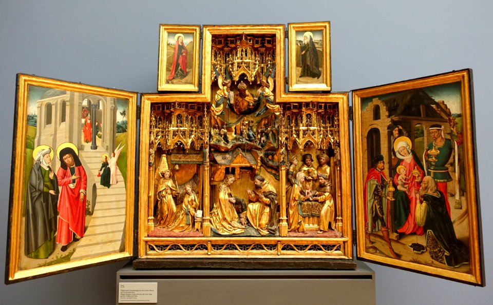 Winged altarpiece, Scenes from the Life of the Virgin and the Childhood of Christ, Brussels, c. 1480, oak - Bode-Museum - DSC03185