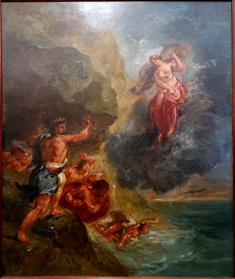 Winter, Juno beseeches Aeolus to destroy Aeneas' fleet, by Eugene Delacroix, 1856-1863, oil on canvas - Museu de Arte de São Paulo - DSC07148