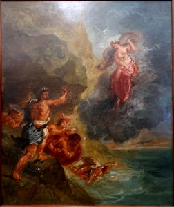 Winter, Juno beseeches Aeolus to destroy Aeneas' fleet, by Eugene Delacroix, 1856-1863, oil on canvas - Museu de Arte de São Paulo - DSC07148