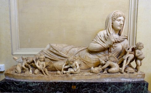 Winter, inv. 663, Roman, 2nd century AD, found in 1794 on the Cesarini estate at Campo Jemini, with head added by Massimiliano Laboureur after 1794 - Museo Chiaramonti - Vatican Museums - DSC00895