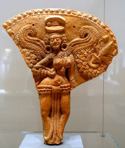 Winged female deity, Chandraketugarh, India, 2nd-1st century BC, terracotta, view 1 - Ethnological Museum, Berlin - DSC01683