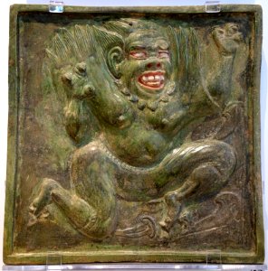 Winged guardian tomb tile, China, 550-600 AD, glazed earthenware - Royal Ontario Museum - DSC04063