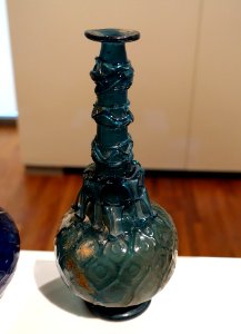 Wine decanter, Iran, 11th to 12th century AD, moulded glass - Aga Khan Museum - Toronto, Canada - DSC06413