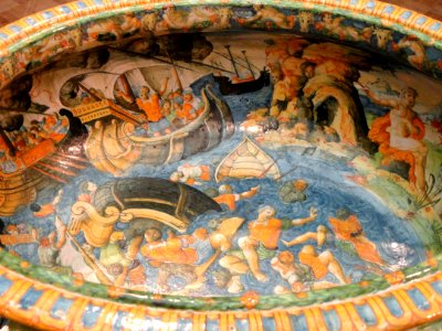 Wine Cistern, 1553, by Francesco Durantino, maiolica detail - Art Institute of Chicago - DSC09688