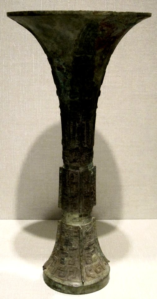 Wine cup (gu), China, Shang dynasty, bronze, Honolulu Academy of Arts