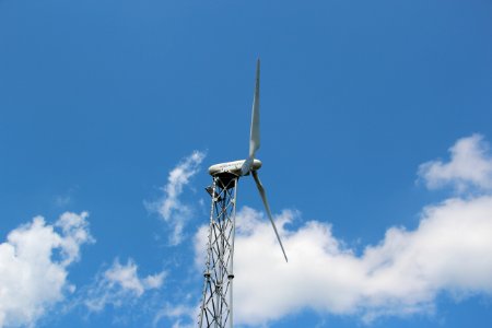 Wind turbine, Tellus Science Museum, June 2018