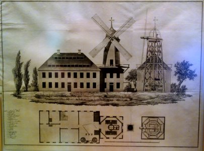 Wind paper mill illustration from Luder's Windpapiermuhl - Robert C. Williams Paper Museum - DSC00481