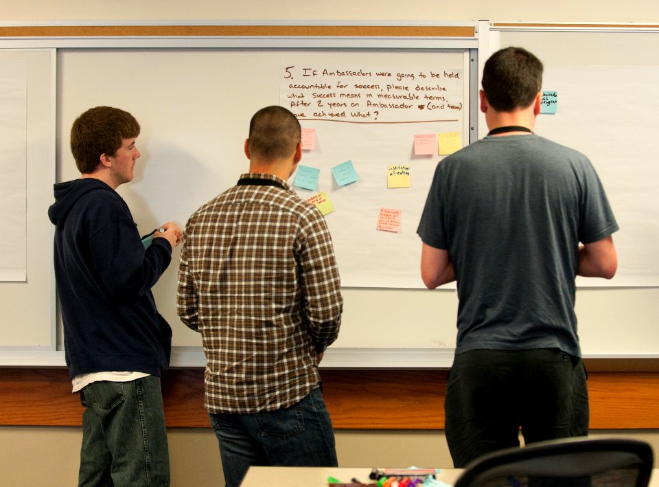 Wikipedia in Higher Education Summit attendees participating in activity - from behind