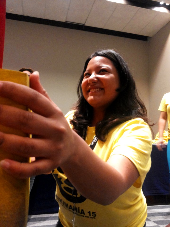 Wikimania 2015-Wednesday-Volunteers play Weasel-Jenga (12)