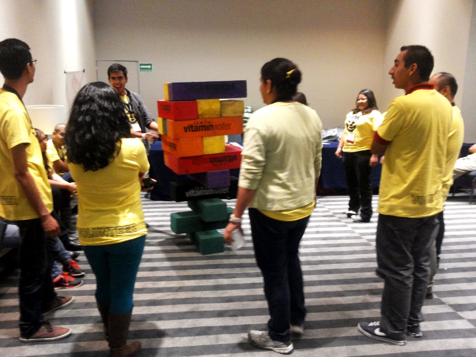 Wikimania 2015-Wednesday-Volunteers play Weasel-Jenga (21)
