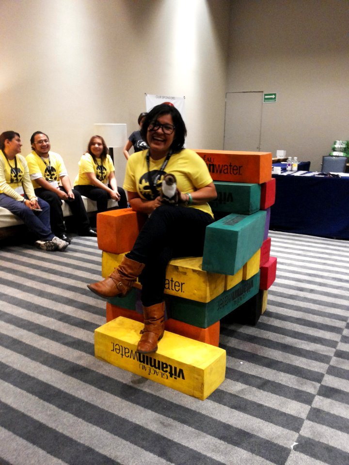 Wikimania 2015-Wednesday-Volunteers play Weasel-Jenga (39)
