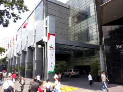 Wikimania 2015-Tuesday-Banner outside (3)