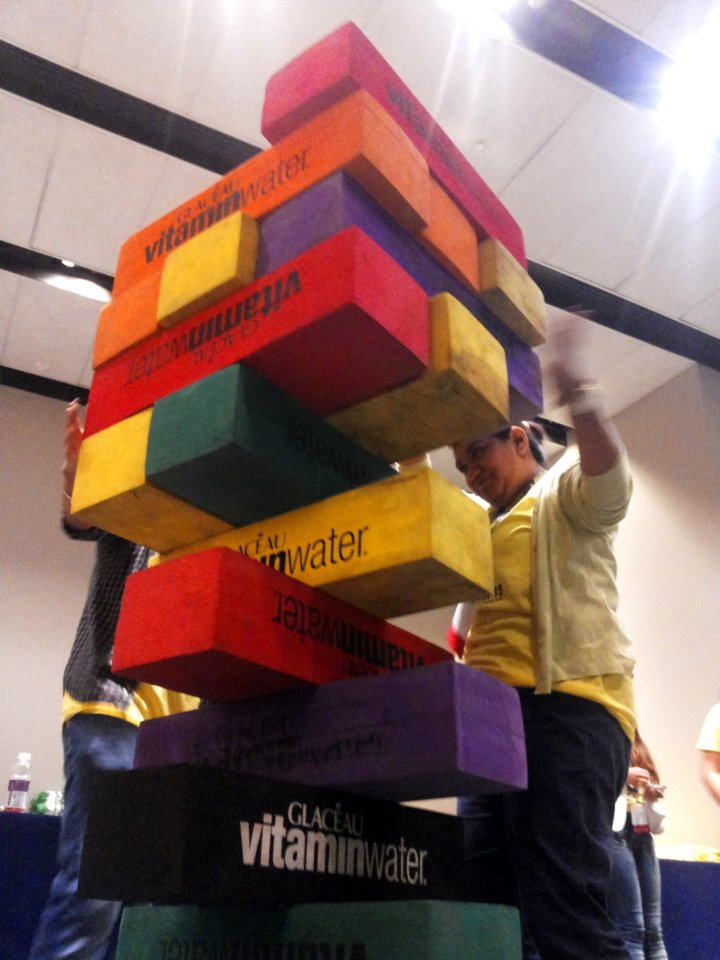 Wikimania 2015-Wednesday-Volunteers play Weasel-Jenga (25)