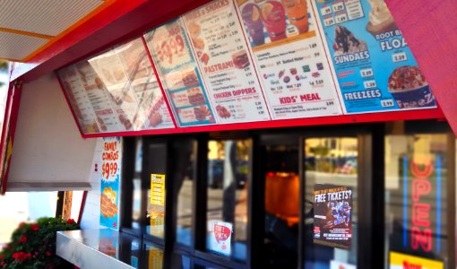 Wienerschnizel hot dog stand Menu in California