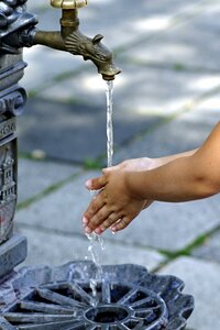 Faucet freshen up flowing photo