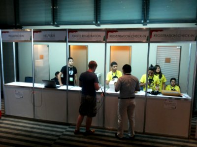 Wikimania 2015-Wednesday-Registration desk (5)