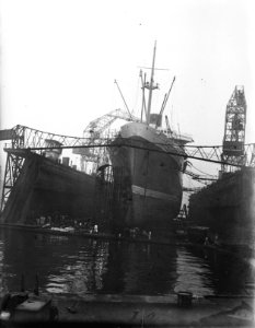 Willem Ruys na aanvaring in droogdok Rotterdam, Bestanddeelnr 905-5026