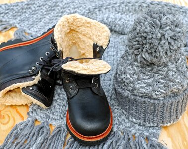 Winter boots leather boots leather shoe photo