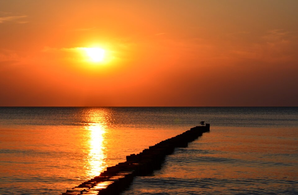 Sun dusk baltic sea