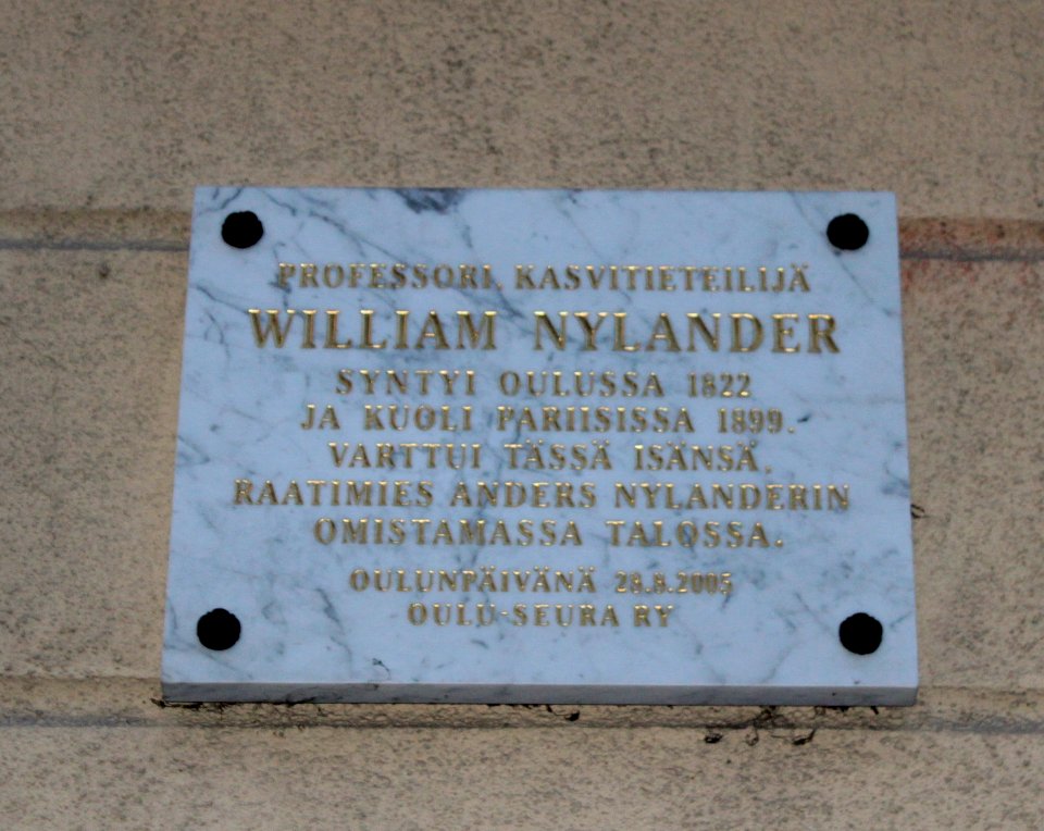 William Nylander Plaque Oulu