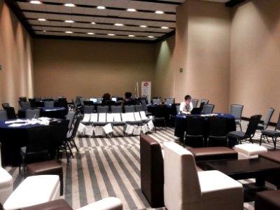 Wikimania 2015-Friday-4 people stayed the night in the Hackathon room