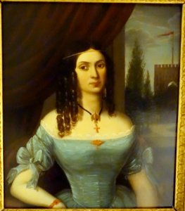 Wilhelmine Gerard, actress and opera singer, mid 1800s, oil on metal - Braunschweigisches Landesmuseum - DSC04865