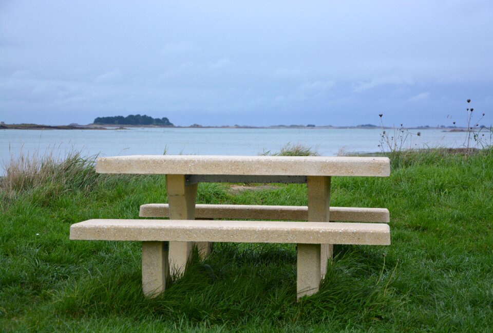 Sea view horizon landscape outdoor table