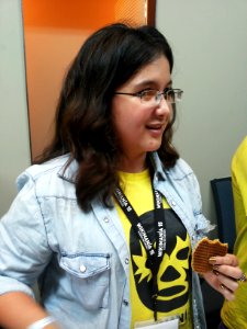 Wikimania 2015-Thursday-Eating lovely stroopwafel (3)