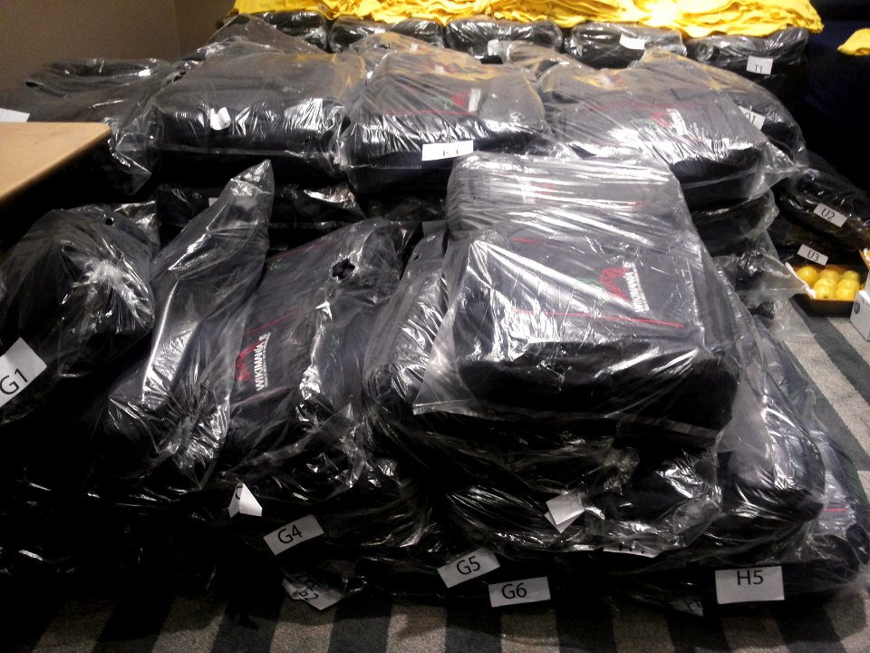 Wikimania 2015-Wednesday-Backpacks at end of day